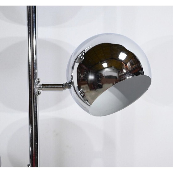 Image 1 of Vintage vloerlamp van verchroomd metaal met 3 armen, 1970