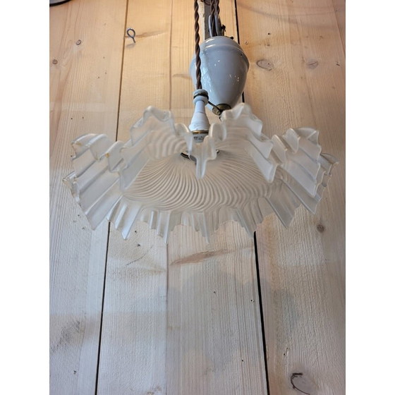 Image 1 of Vintage hanglamp "rise and fall" van geperst glas
