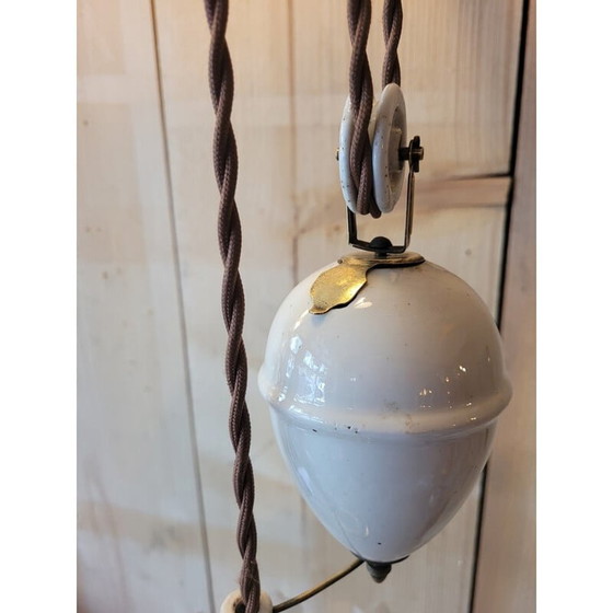 Image 1 of Vintage hanglamp "rise and fall" van geperst glas