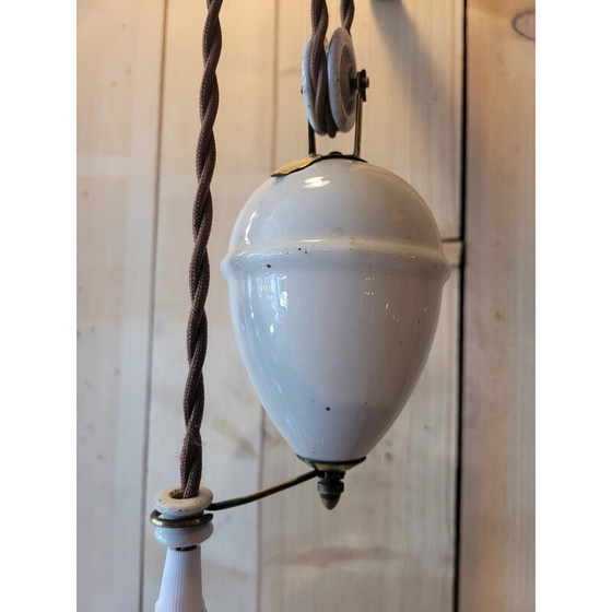 Image 1 of Vintage hanglamp "rise and fall" van geperst glas