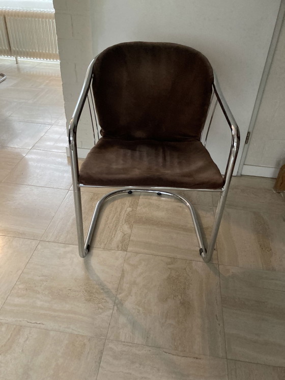 Image 1 of 5x Vintage Buisframe Eetkamer Stoelen