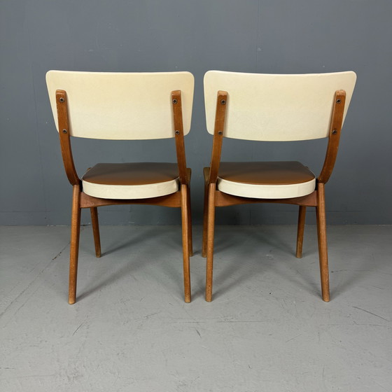 Image 1 of 2X Houten Gondelstoel Mid Century Modern