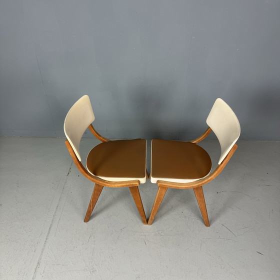 Image 1 of 2X Houten Gondelstoel Mid Century Modern