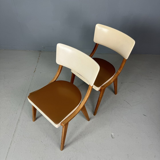 Image 1 of 2X Houten Gondelstoel Mid Century Modern