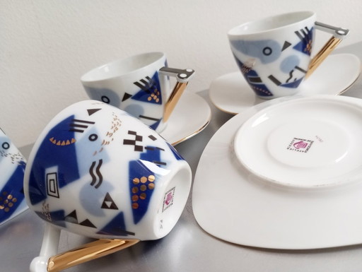 Jiri Lastovicka Postmoderne 'Delta' Luxe koffieset 1988 Studio Atelier Lesov