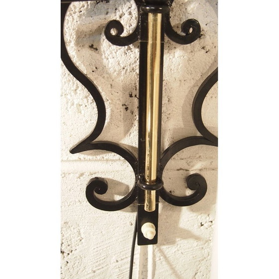 Image 1 of Vintage wandlamp van messing en ijzer voor Lunel, Frankrijk 1950