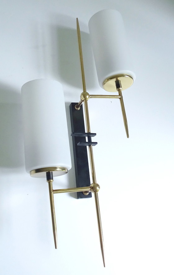 Image 1 of 2x XXL Franse Vintage Wandlampen