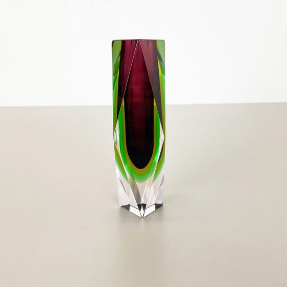 Image 1 of Vintage Murano glazen Sommerso vaas van Flavio Poli, Italië 1970