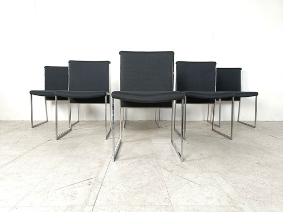 Image 1 of Vintage chromen eetkamerstoelen