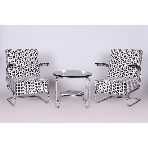 Image 1 of Vintage Bauhaus stalen buisvormige woonkamer set door Mücke-Melder, Tsjecho-Slowakije 1930