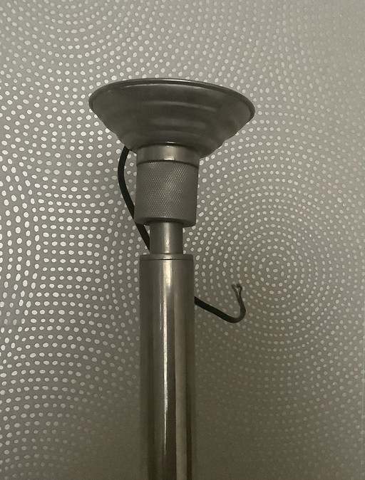 Bijzondere en verstelbare massieve industriële lamp diameter 45 cm totale lengte 180 cm incl stang