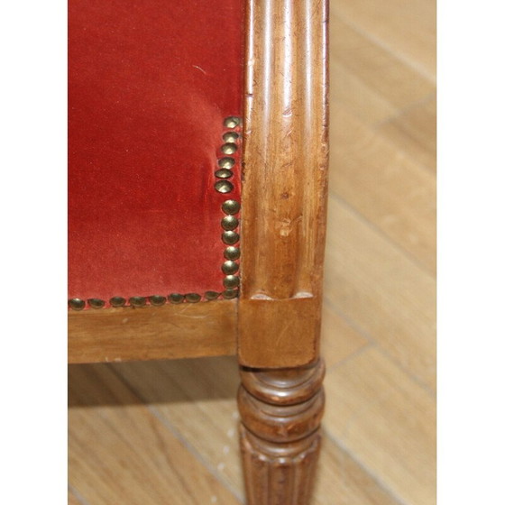 Image 1 of Paar vintage fauteuils in hout en fluweel