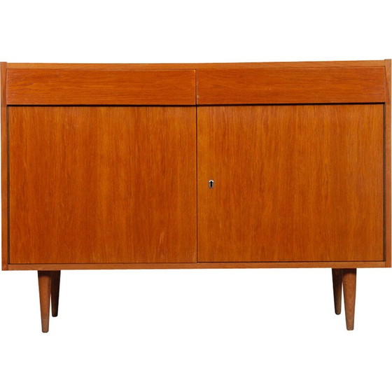 Image 1 of Vintage eikenhouten highboard met twee draaideuren van Up Zavody, 1960