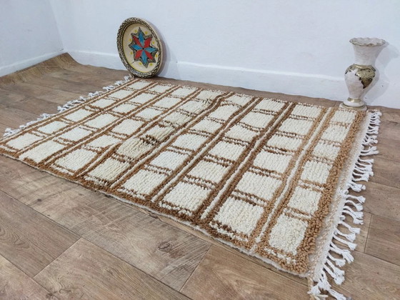 Image 1 of Marokkaans Berbers Tapis à Carreaux Marron - Marokkaans Berbers Geruit Tapijt