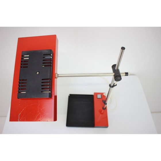 Image 1 of Vintage metalen en plastic tafellamp van Josef Mára, voor Tesla, Tsjecho-Slowakije 1990