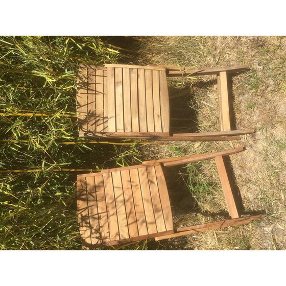 Image 1 of Paar vintage opvouwbare tuinstoelen