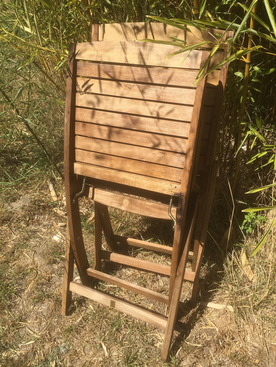 Image 1 of Paar vintage opvouwbare tuinstoelen