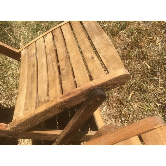 Image 1 of Paar vintage opvouwbare tuinstoelen