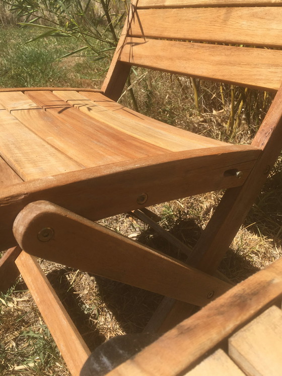 Image 1 of Paar vintage opvouwbare tuinstoelen