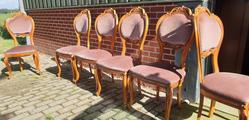 6x Barok Eetkamer Stoelen