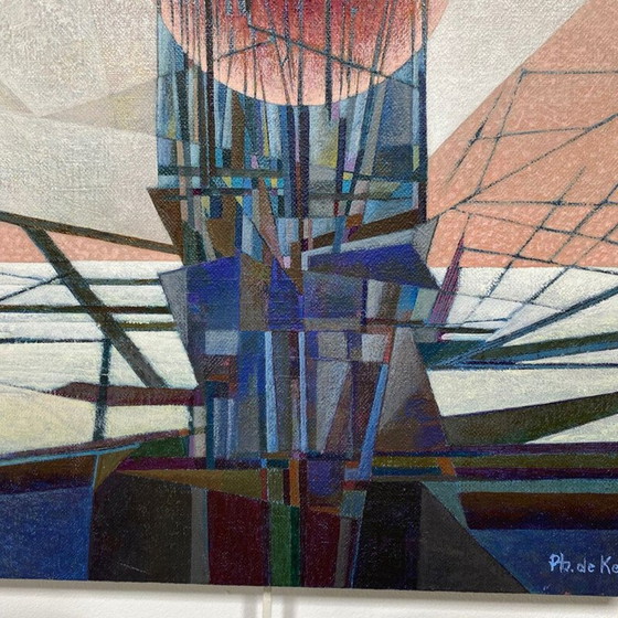 Image 1 of Vintage abstract schilderij door Ph. le Kerckhove
