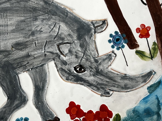 Image 1 of Giuseppe Mazzotti, Albisola, geschilderd en gesigneerd bord uit 1970