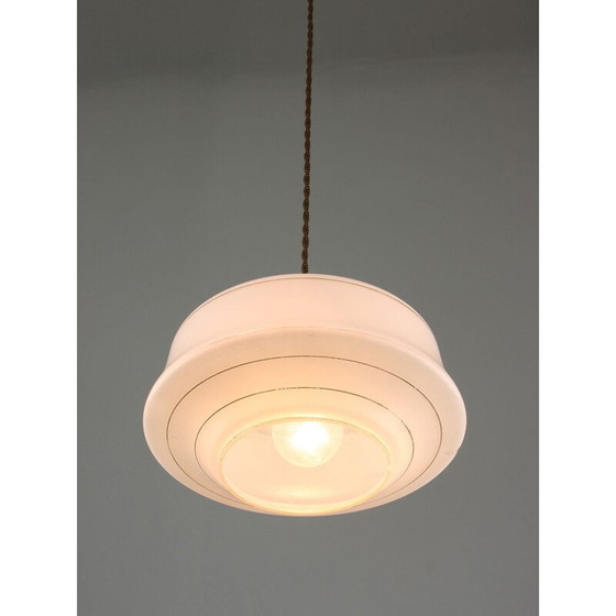 Image 1 of Vintage hanglamp van messing en glas, Italië