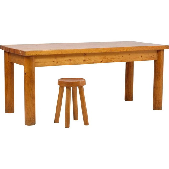 Image 1 of Vintage grenen tafel voor het Meribel ski-resort, jaren 1960