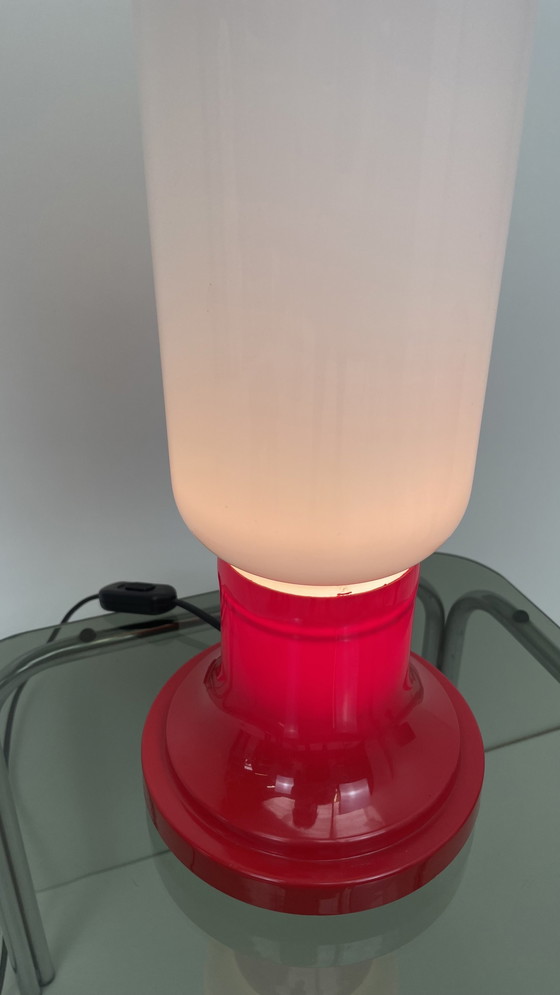 Image 1 of Italiaanse vintage staande opaline bollamp Mazzega stijl 