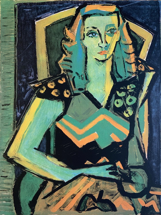 Image 1 of Handgesigneerd; Guillaume Corneille (1922-2010) Lithografie "Portret" 1946 , E/A