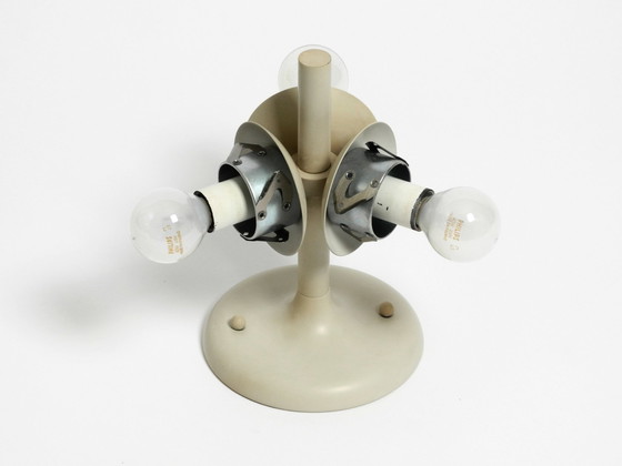 Image 1 of Lichtgrijze 1960S Space Age Kaiser Leuchten metalen plafondlampen met 3 glazen bollen