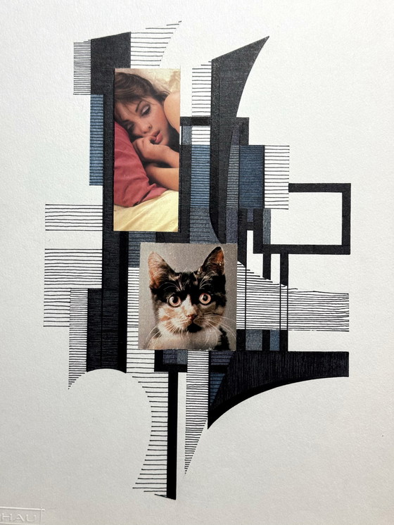 Image 1 of Tweeluik (inkt + collage) - Eugene Eechaut (1928-2019)