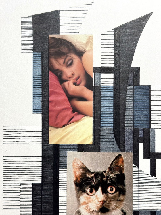 Image 1 of Tweeluik (inkt + collage) - Eugene Eechaut (1928-2019)