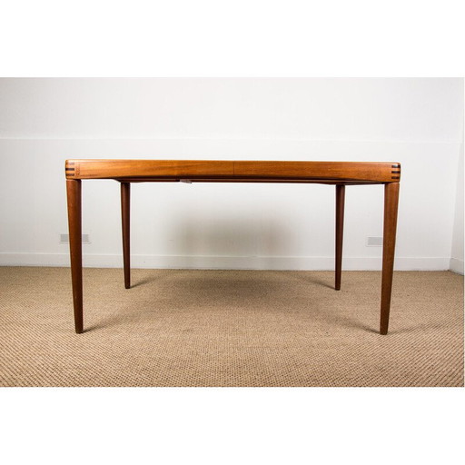 Vintage uitschuifbare teakhouten eettafel door Henry Walter Klein voor Bramin, Denemarken 1960