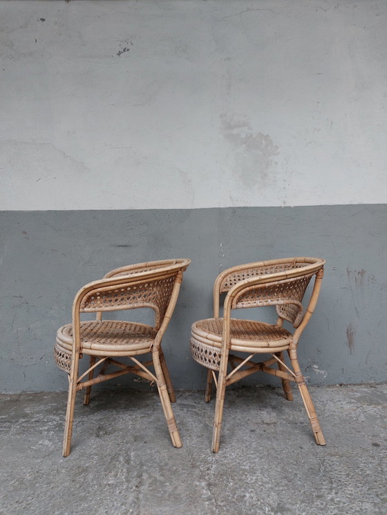 Image 1 of 2 x Vintage rotan fauteuils