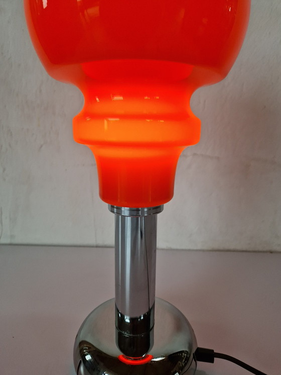 Image 1 of Opaline and chrome space age table lamp