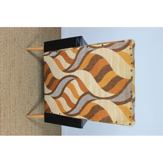 Image 1 of Paar vintage fauteuils in skai en stof, 1970