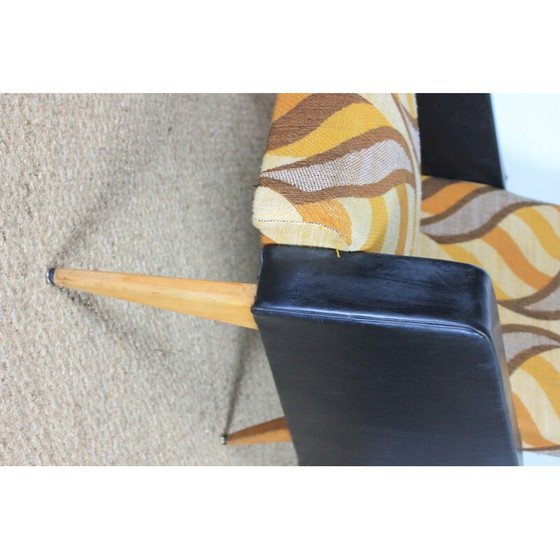 Image 1 of Paar vintage fauteuils in skai en stof, 1970