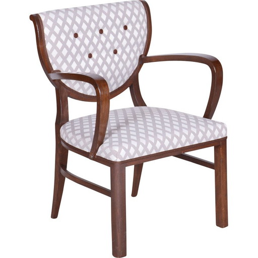 Vintage Art Deco fauteuil in beukenhout, Tsjecho-Slowakije 1920