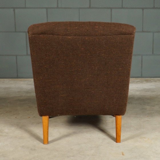 Image 1 of Vintage Lage Loungefauteuil – Bruin Stof – Jaren 60