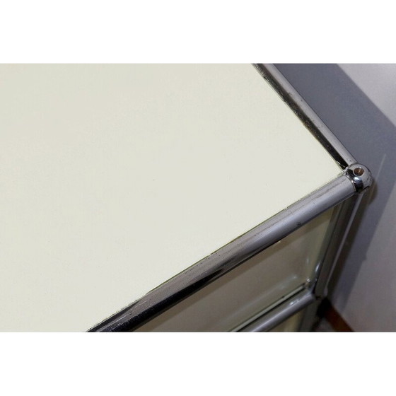 Image 1 of Vintage verchroomd metalen meubilair op wielen van Fritz Haller voor Usm Haller, 1960