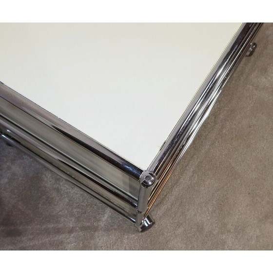 Image 1 of Vintage verchroomd metalen meubilair op wielen van Fritz Haller voor Usm Haller, 1960