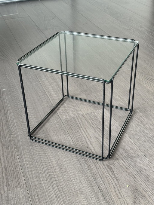 Max Sauze 1970 Bijzettafel Vintage Tafel Glas Design 