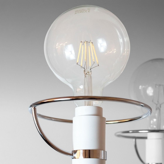 Image 1 of 1x Space Age kroonluchter met drie lampen verchroomd, Italië 1970
