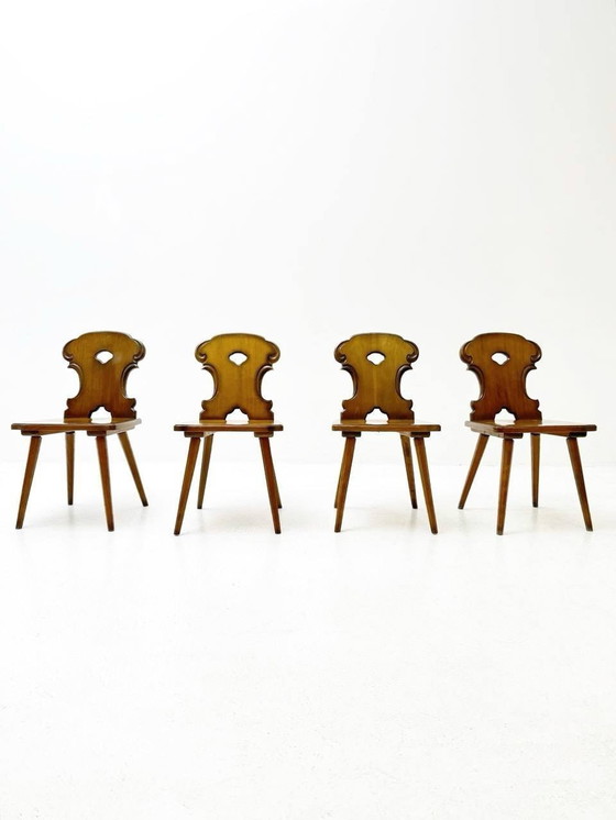 Image 1 of Set van 4 vintage boerderijstoelen