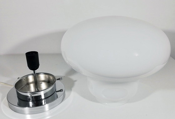 Image 1 of Grote Vintage Tafellamp - Staal & Glas - Murano - Xl - Space Age - 1970
