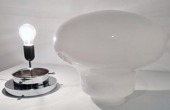 Image 1 of Grote Vintage Tafellamp - Staal & Glas - Murano - Xl - Space Age - 1970