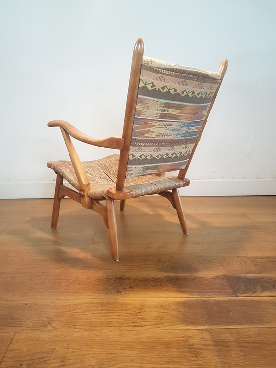 Image 1 of De Ster Gelderland lounge fauteuil met zeegras biezen zitting