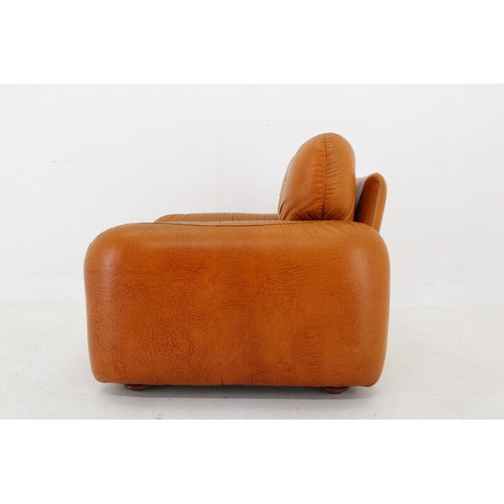 Image 1 of Vintage fauteuil in cognac leer, Italië 1970