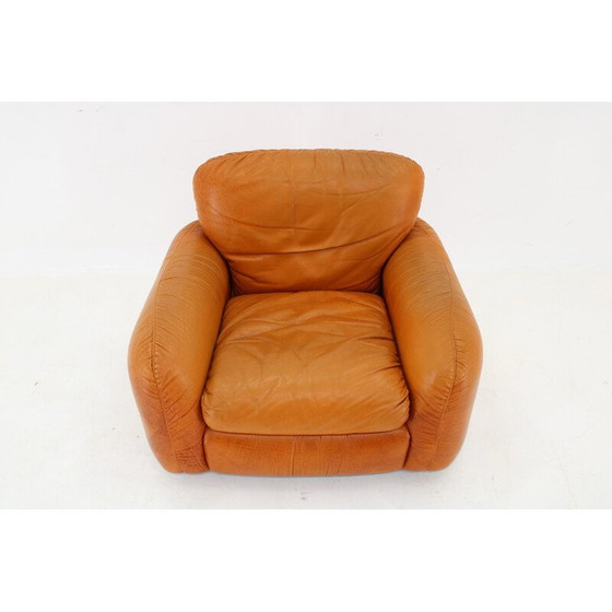Image 1 of Vintage fauteuil in cognac leer, Italië 1970